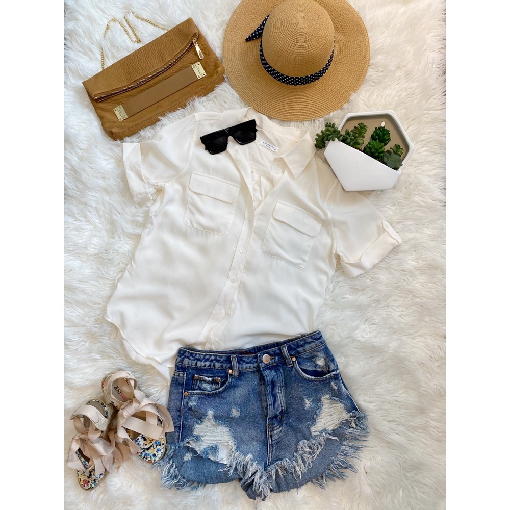Equipment Femme White button-Up Silk blouse